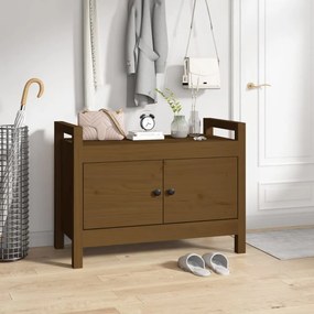 Panca Da Ingresso Ambra 80x40x60 Cm İn Legno Massello Di Pino /