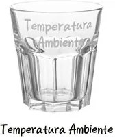 Bicchiere acqua vetro scritta Temperatura ambiente 290 ml