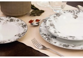 Set di 6 piattini da dessert in porcellana bianco e grigio chiaro ø 19 cm Foliage gray - Villa Altachiara