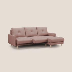 Matisse Divano angolare con sedute scorrevoli in tessuto morbido smacchiabile T17 rosa