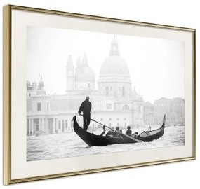 Poster Gondola a Venezia in Canal Grande  Cornice Quadri Cornice d'oro con passe-partout, Larghezza x Altezza Home decor 30x20