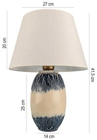 Lampada da tavolo RAMZES 1xE27/40W/230V beige/blu