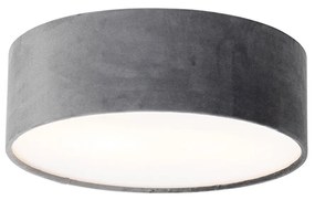 Plafoniera moderna grigia 30 cm con interno oro - Drum