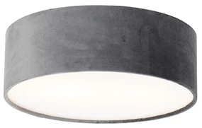 Plafoniera moderna grigia 30 cm con interno oro - Drum