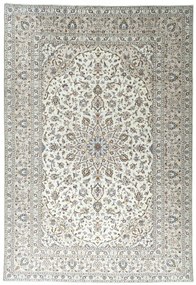 Kashan Tappeto 240x360 Beige (Iran) Annodato A Mano