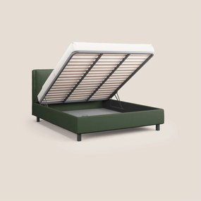 Emma letto contenitore con cuscini mobili in microfibra smacchiabile T11 verde