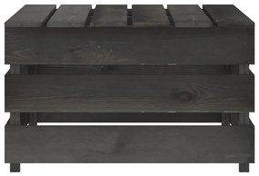 Set Salotto da Giardino 12pz in Legno di Pino Impregnato Grigio