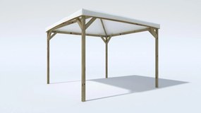 Gazebo Joy in legno massello struttura naturale, copertura bianco L 300 x P 292 x H 265 cm