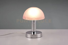 Fynn ii lampada cupola cromo vetro sabbiato 1 luce attacco e14 h.21cm