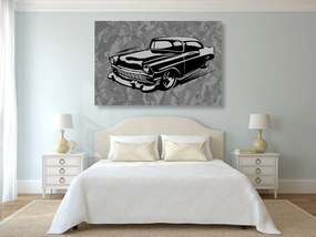 Stampa su tela – Auto d'epoca retrò in bianco e nero