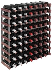 Portabottiglie per 72 Bottiglie Legno Massello di Pino Marrone
