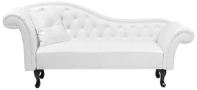 Chaise longue vintage sinistra in pelle sintetica bianca LATTES Beliani