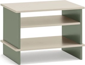 Comodino verde/color crema con ripiani Inari – Teulat