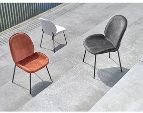 Sedia da pranzo grigia con base in metallo Hella - Canett