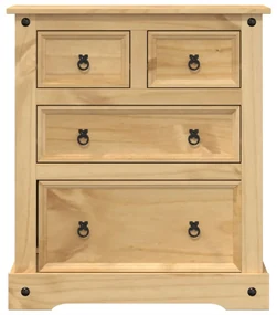 Cassettiera corona 80x43x91 cm in legno massello di pino