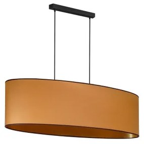 Duolla - Lampadario a sospensione con filo OVAL VEGAN 2xE27/15W/230V marrone