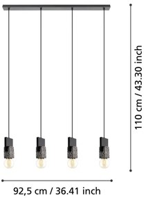 Eglo 99532 - Lampadario su corda LOBATIA 4xE27/40W/230V