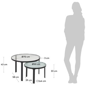 Kave Home - Set Oni di 2 tavolini Ã˜ 70 cm / Ã˜ 50 cm