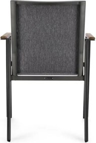 Sedia Da Esterno In Alluminio E Textilene Con Braccioli Cameron Antracite Bizzotto