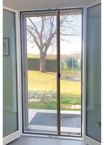 Zanzariera avvolgibile MEDAL Bazar Libera SunScreen per portafinestra L 160 x H 250 cm marrone destra riducibile