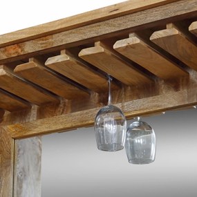 STILLER - mobile in legno di mango con 2 ante, 2 cassetti e porta bicchieri