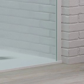 Kamalu - parete walk in 140 cm vetro scanalato e profilo bianco | kw-100bfl