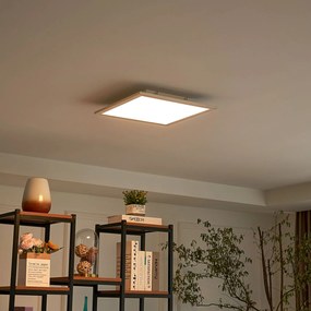 Pannello LED Lindby Livel, CCT, 40 cm x cm, telecomando Livel Lindby, dimmerabile, Alluminio / Grigio / Zincato, Cucina, Plastica, Moderno, Pannello LED