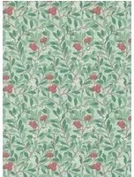 Morris & Co Carta da parati Arbutus - Thyme/ Coral