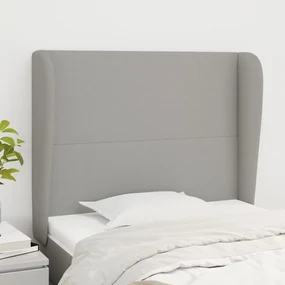 Testiera Ad Orecchio Grigio Chiaro 83x23x118/128 Cm İn Tessuto /