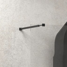 Parete Walk-in 170cm con staffe nere vetro trasparente KW3000N - KAMALU