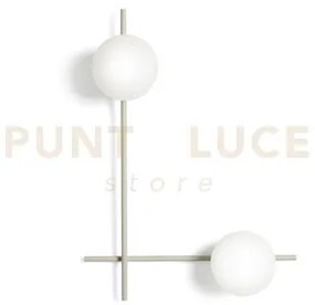 Mikado lampada da parete o soffitto 2 luci cipria  e bianco opaco a...