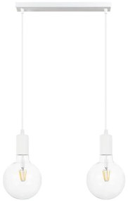 Lampadario a sospensione con filo MIROS 2xE27/60W/230V bianco