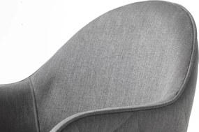 Sedia da pranzo grigia in imbottito con braccioli Minto – Unique Furniture