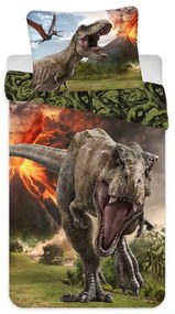 Set copripiumino e federa da bambini in cotone per letto singolo 140x200 cm Jurassic World "Volcano" – Jerry Fabrics