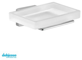 Gedy "Atena" Portasapone A Muro Acciaio Inox/Vetro Satinato Cromo Lucido