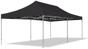 TOOLPORT 4x8m gazebo pieghevole PES con laterali (finestre panoramiche), PROFESSIONAL alluminio, nero - (581981)