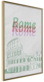 Poster  Pastel Rome  Cornice Quadri Cornice d'oro, Larghezza x Altezza Home decor 40x60