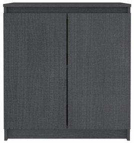 Credenza grigia 60x36x65 cm in legno massello di pino