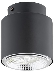 Plafoniera Moderna 1 Luce Faretto Ptah In Acciaio Nero