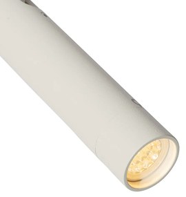 Sistema di illuminazione a binario moderno con 10 faretti bianchi monofase - Slimline Uzzy