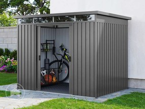 PRIMEYARD Casetta da giardino 220 x 160 cm, grigio perla - (GFPV01009)
