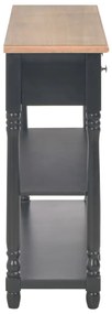 Tavolo consolle nero 120x30x76 cm in mdf