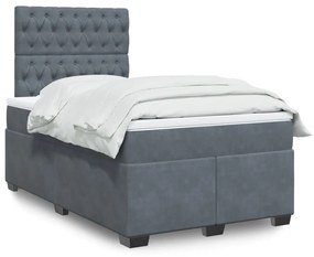 Giroletto A Molle Con Materasso Grigio Scuro 120x190 Cm Velluto /