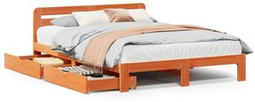 Letto senza materasso marrone cera 140x190 cm in legno di pino