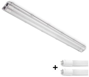 Brilagi -Lampada fluorescente tecnica LED OPTIMA T8 2xG13/18W/230V 6500K IP65 128 cm