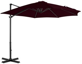 Ombrellone A Sbalzo Con Palo İn Alluminio 300 Cm Rosso /