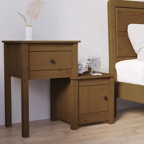 Comodino Ambra 79,5x38x65,5 Cm İn Legno Massello Di Pino /