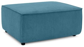 Poggiapiedi turchese con rivestimento in velluto a coste Nihad – Bobochic Paris