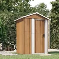 Capanno da Giardino Marrone 126x97,5x177 cm Acciaio Zincato 316236