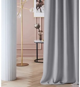 Tenda ad anelli oscurante di qualità in grigio chiaro 140 x 280 cm